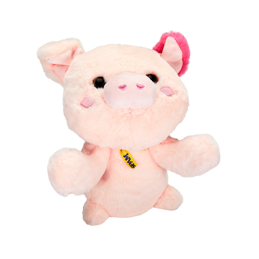 Plush pig with hearts