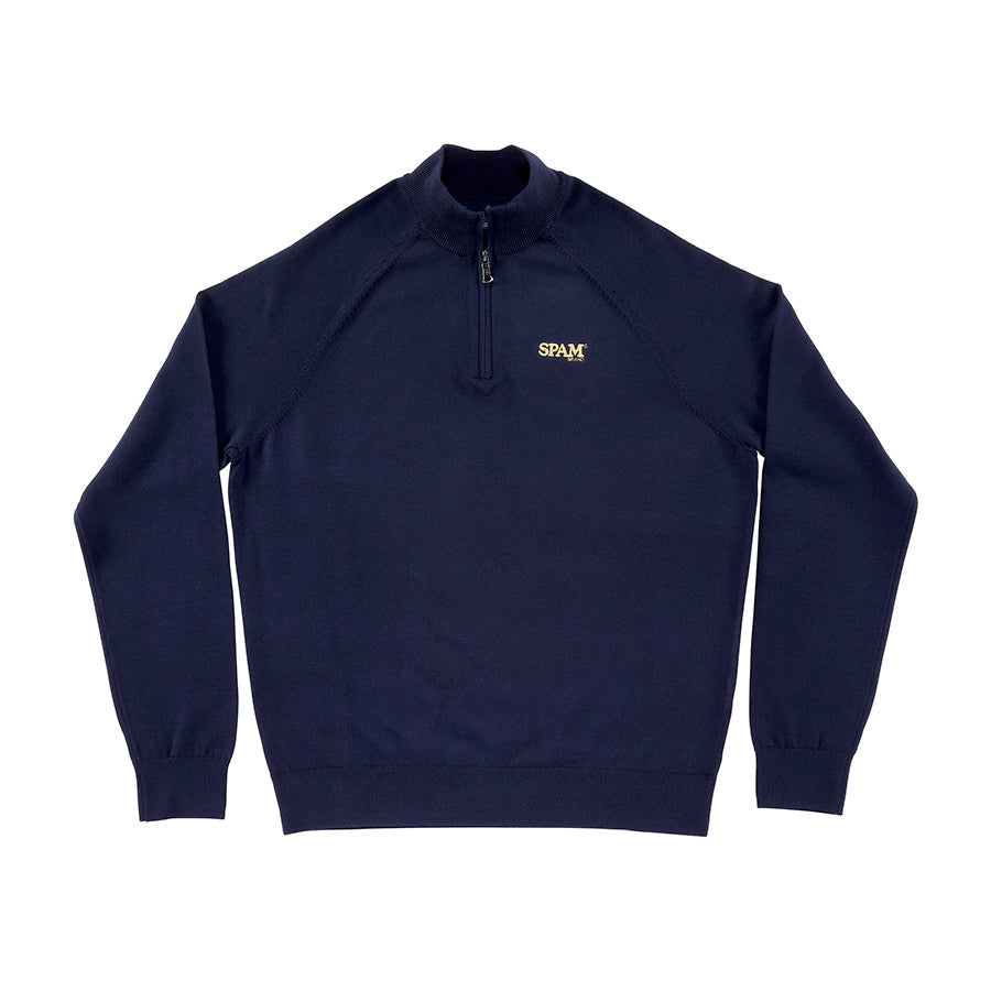 SPAM® 1/4 Zip Blue Sweater