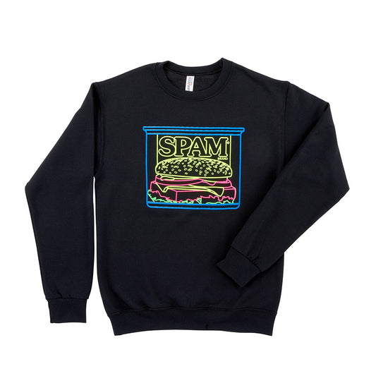 Youth SPAM® Black Crewneck with Neon Can