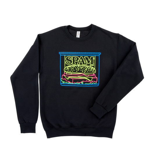 SPAM® Black Crewneck with Neon Can